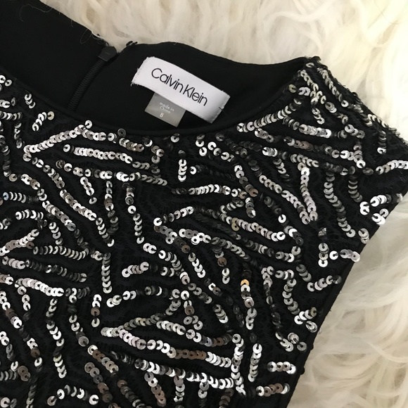CALVIN KLEIN Sequined Cocktail Sheath Dress - Picture 10 of 11